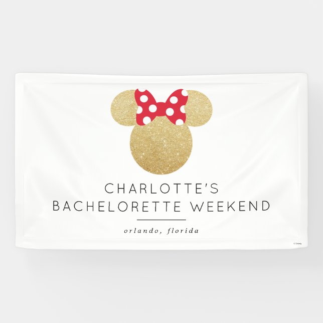 Minnie Mouse | Gold & Red Bachelorette Banner (Horizontal)