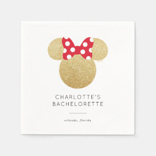 Minnie Mouse   Gold & Red Bachelorette Napkin