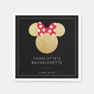 Minnie Mouse   Gold & Red Bachelorette Napkin