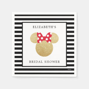 Minnie Mouse   Gold & Red  Bridal Shower Napkin