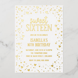 Minnie Mouse Gold Sweet 16 Invitation