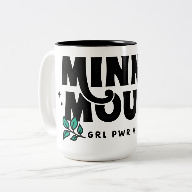 Minnie Mouse | GRL Power Vibes Two-Tone Coffee Mug (Front Left)