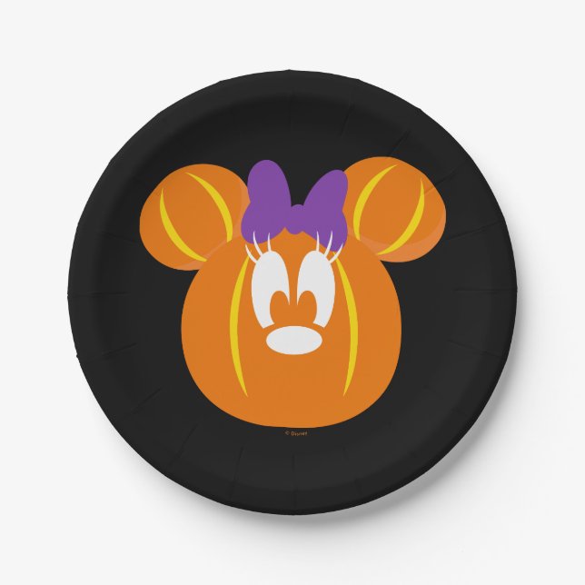 Minnie Mouse Halloween Pumpkin Paper Plate (Front)