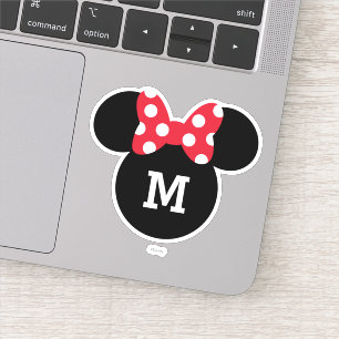 Minnie Mouse Head Silhouette with Monogram