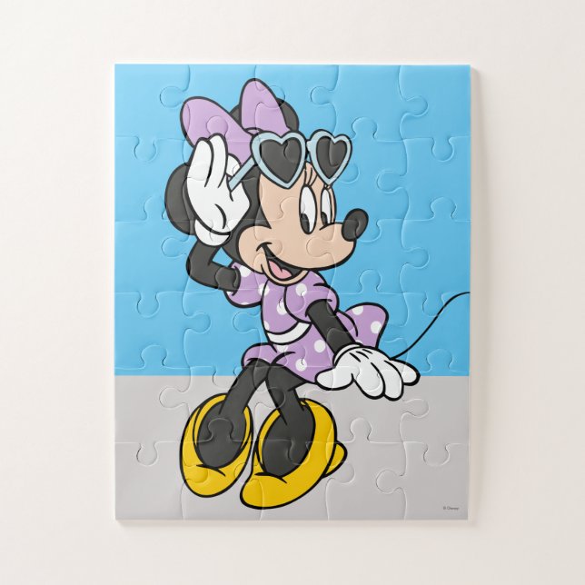 Minnie Mouse Heart-Shaped Glasses Jigsaw Puzzle (Vertical)