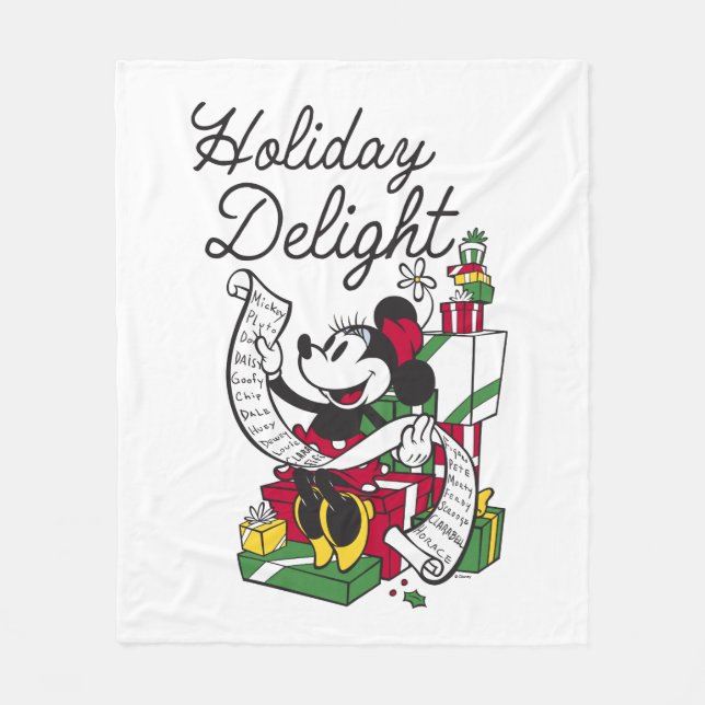 Minnie Mouse | Holiday Delight Fleece Blanket (Front)