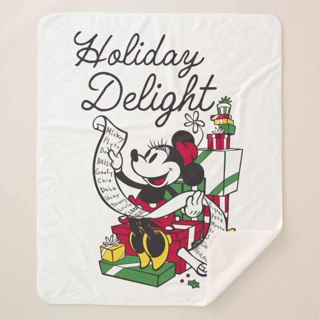 Minnie Mouse | Holiday Delight Sherpa Blanket (Front)
