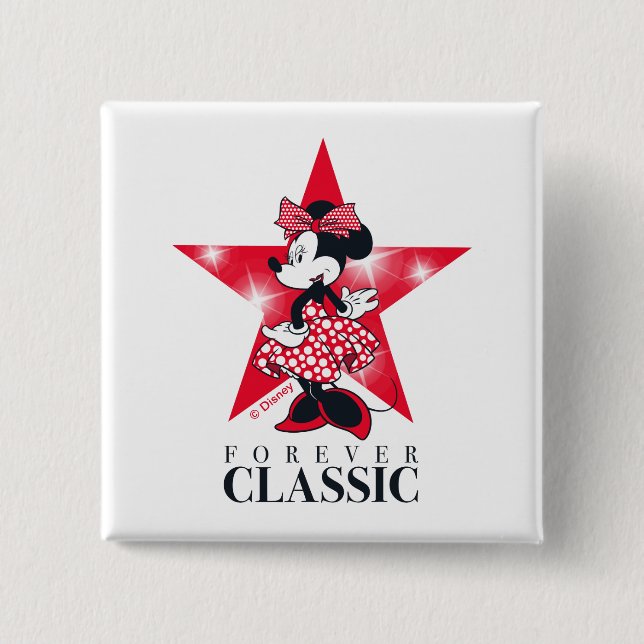Minnie Mouse | Hollywood - Forever Classic 2 Inch Square Button (Front)