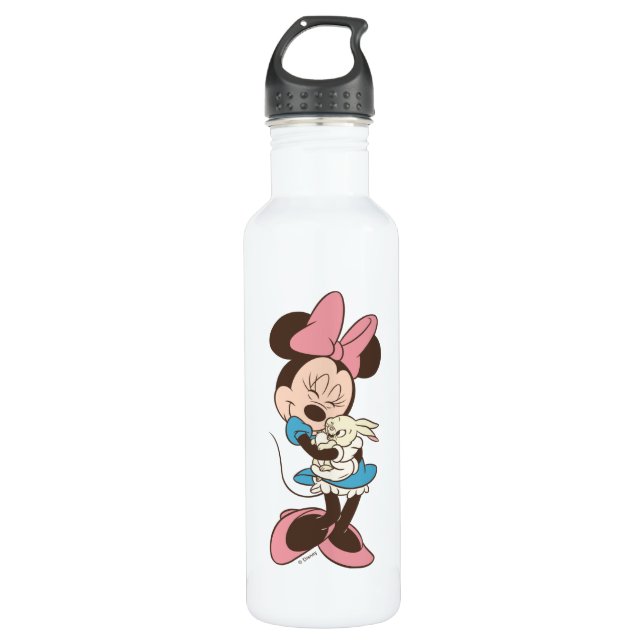 Minnie Mouse Hugs cute Easter Bunny 710 Ml Water Bottle (Front)