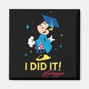 Minnie mouse i did it! graduation cap and gown  magnet