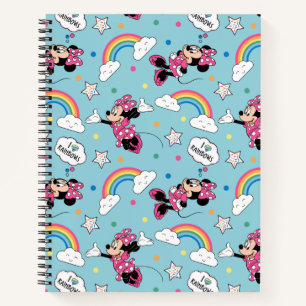 Minnie Mouse   I Love Rainbows Pattern Notebook