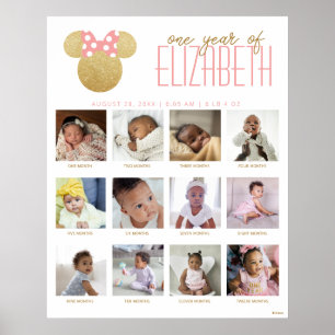 Minnie Mouse Icon   One Year of - 12 Months Poster