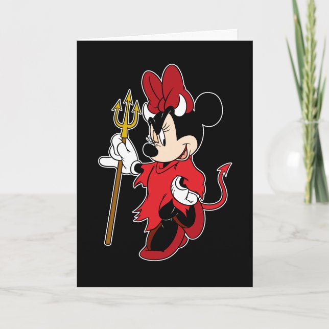 Minnie Mouse in Devil Costume Card (Front)