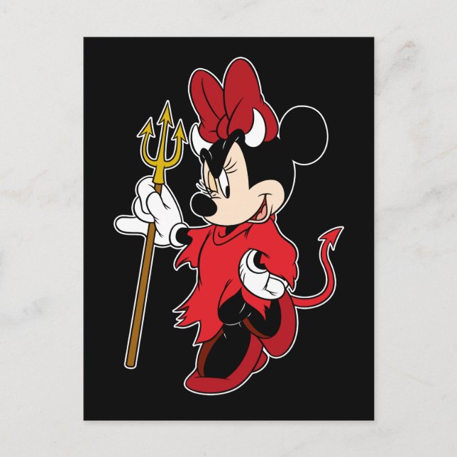 Minnie Mouse in Devil Costume Postcard (Front)