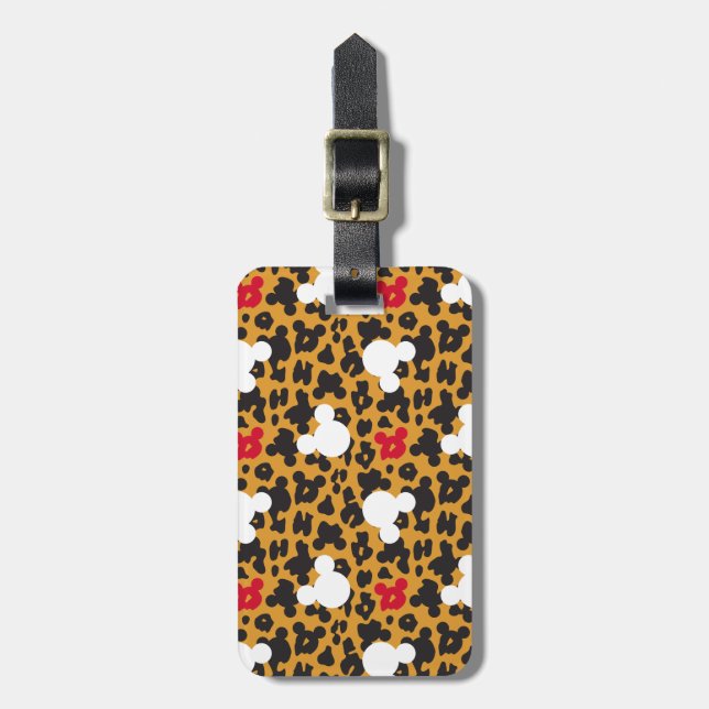 Minnie Mouse | Leopard Pattern Luggage Tag (Front Vertical)