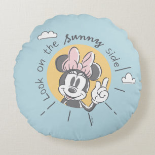 Minnie Mouse Look on the Sunny Side Round Pillow