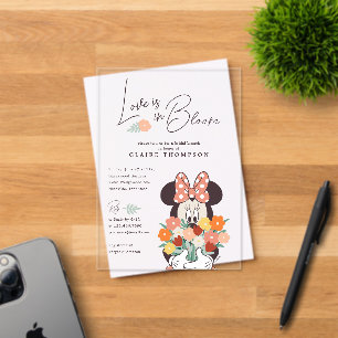 Minnie Mouse   Love is in Bloom Bridal Shower Acrylic Invitations