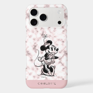 Minnie Mouse   Marbre Rose - Ajoutez Votre Nom