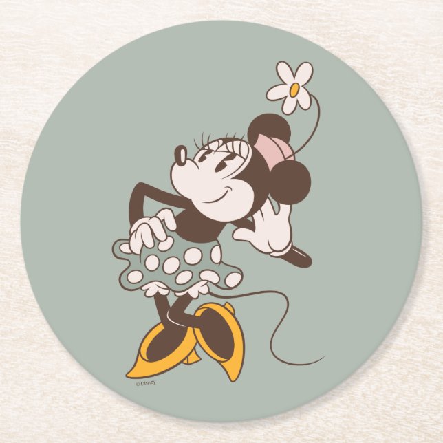 Minnie Mouse | Minnie Strikes a Pose Round Paper Coaster (Front)