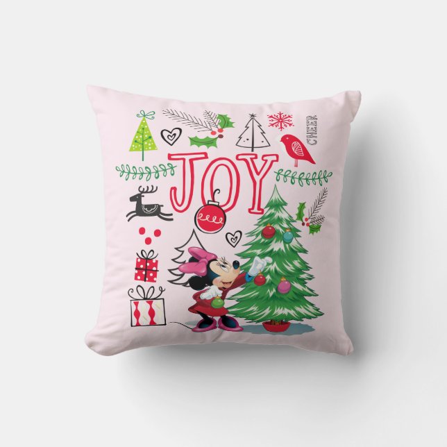 Minnie Mouse | Minnie's Christmas Joy Throw Pillow (Front)