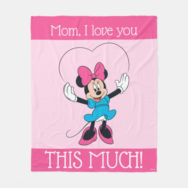 Minnie Mouse - Mom, I Love You This Much! Fleece Blanket (Front)