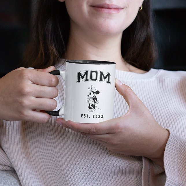 Minnie Mouse Mom with Date  Mug (Person holding mug)