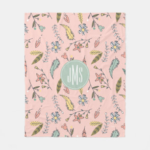 Minnie Mouse   Monogram Adventures Await Pattern Fleece Blanket