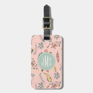 Minnie Mouse Monogram Adventures Await Pattern Luggage Tag