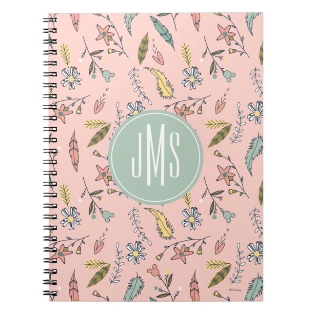 Minnie Mouse | Monogram Adventures Await Pattern Notebook (Front)
