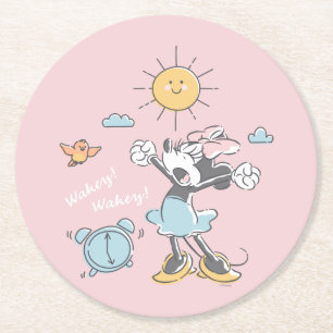 Minnie Mouse Morning Wake Up Round Paper Coaster