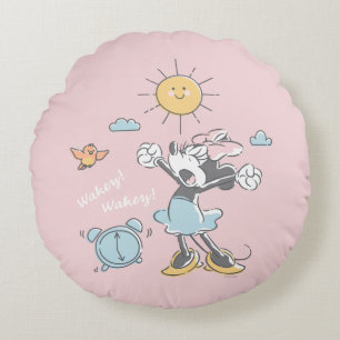 Minnie Mouse Morning Wake Up Round Pillow