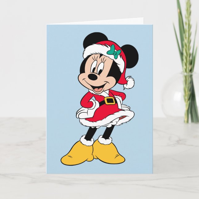 Minnie Mouse | Mrs. Claus Outfit Holiday Card (Front)