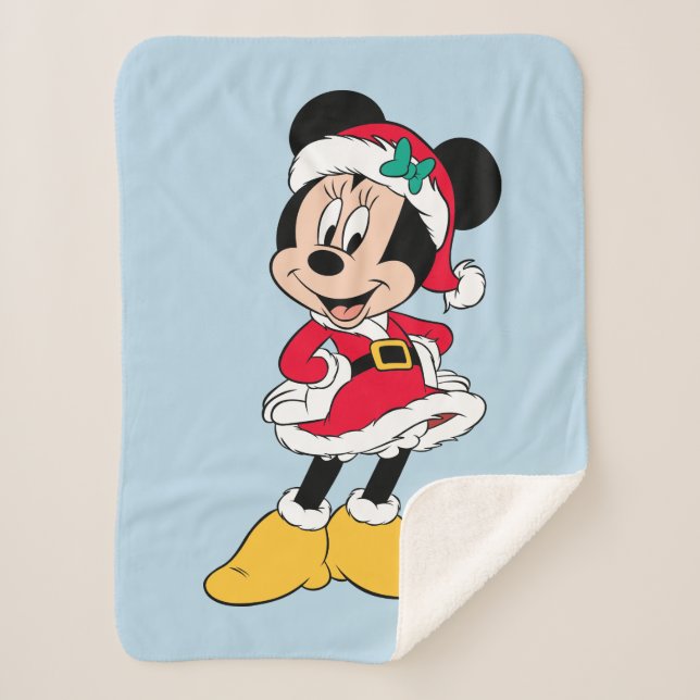 Minnie Mouse | Mrs. Claus Outfit Sherpa Blanket (Front)