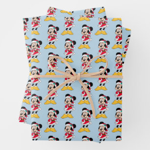 Minnie Mouse   Mrs. Claus Outfit Wrapping Paper Sheet