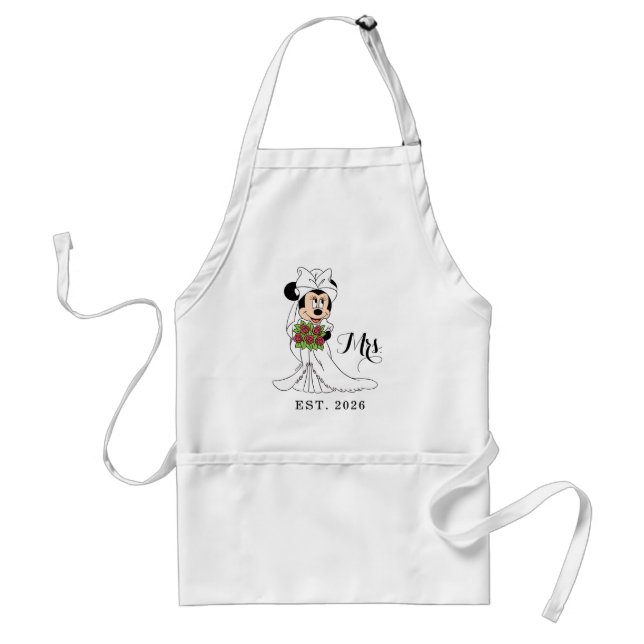 Minnie Mouse | Mrs. New Bride Wedding Standard Apron (Front)