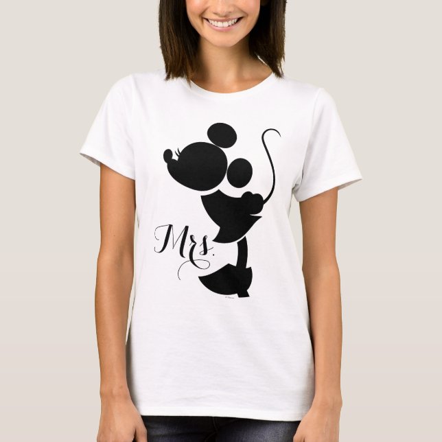 Minnie Mouse Mrs. Wedding Silhouette  T-Shirt (Front)
