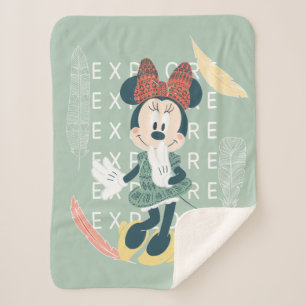 Minnie Mouse   Never Stop Exploring Sherpa Blanket
