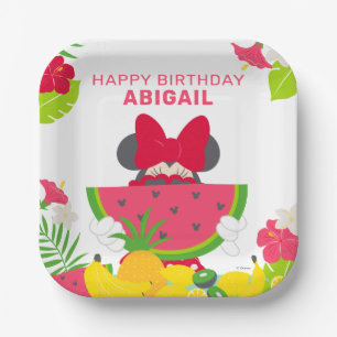 Minnie Mouse   One in a Melon 1st Birthday Paper Plate