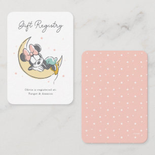 Minnie Mouse Over the Moon Baby Gift Registry Place Card