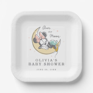 Minnie Mouse   Over the Moon - Boy Baby Shower Paper Plate