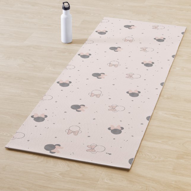 Minnie Mouse Pastel Logo Sketch Pattern Yoga Mat (In Situ)