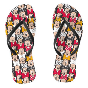 Minnie Mouse Pattern Flip Flops