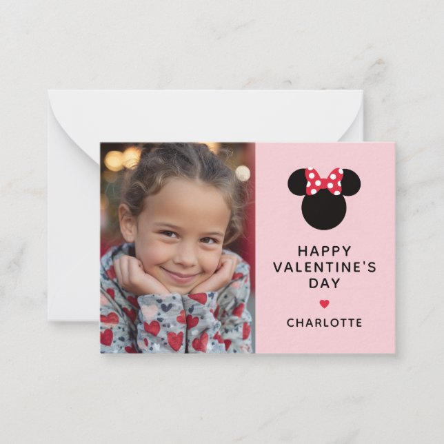 Minnie Mouse Photo Valentine Card (Front)