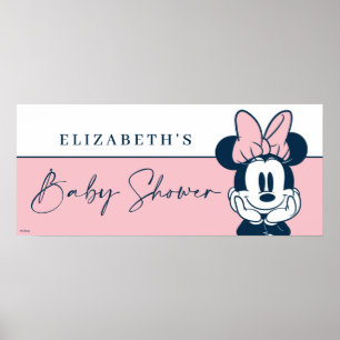 Minnie Mouse Pink & Blue Baby Shower Poster