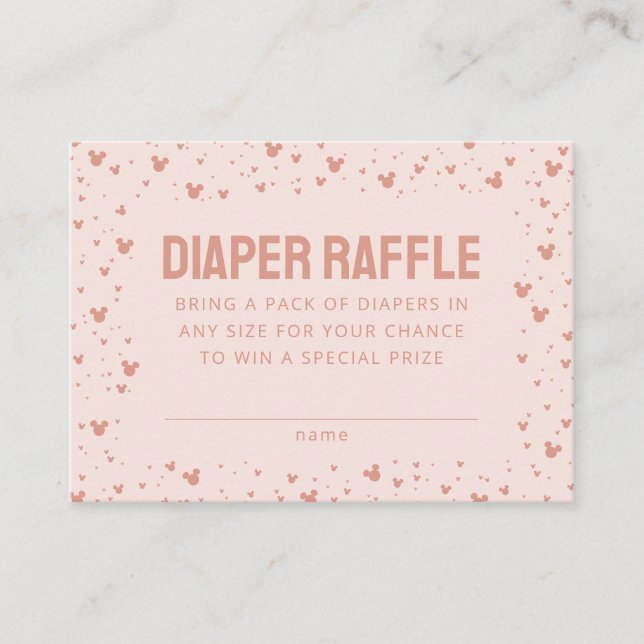 Minnie Mouse Pink Confetti Diaper Raffle Insert (Front)