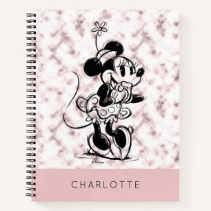 Minnie Mouse   Pink Marble - Add Your Name Notebook