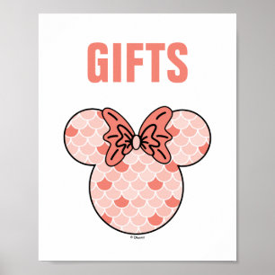 Minnie Mouse   Pink Mermaid Birthday Poster