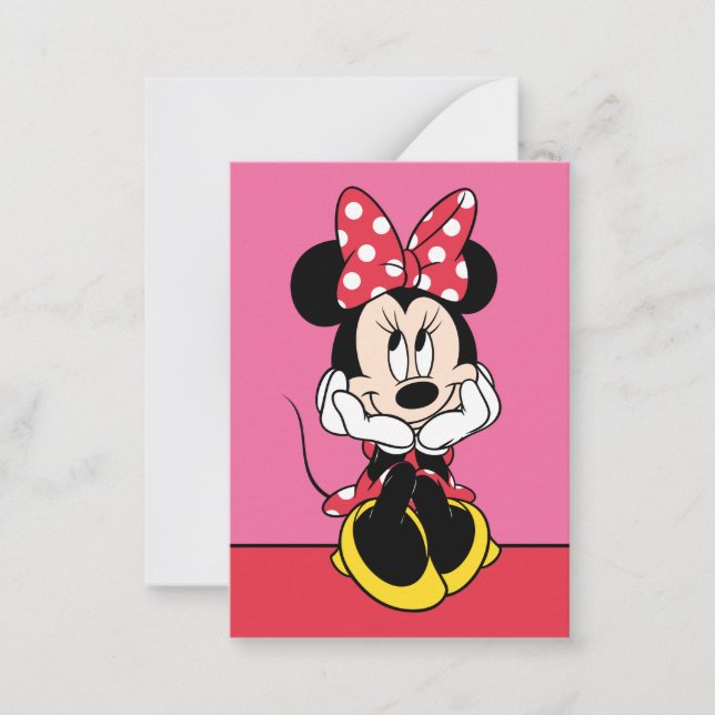 Minnie Mouse Polka Dot Bow Photo Valentine Card (Front)