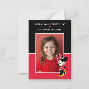 Minnie Mouse Polka Dot Photo Valentine Card