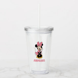 Minnie Mouse Posing in Pink Acrylic Tumbler